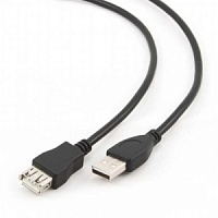 Удлинитель USB 2.0 A - USB 2.0 A GEMBIRD (CCP-USB2-AMAF-6), розетка-вилка, премиум качество, длина - 1.8 метра