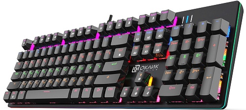Игровая механическая клавиатура Oklick 990 G2 черный USB Multimedia for gamer LED