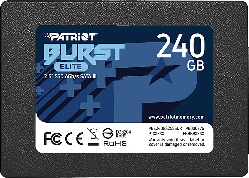 Жесткий диск SSD  240GB Patriot  BURST ELITE  R450/W320Mb/s  PBE240GS25SSDR TBW 160TB