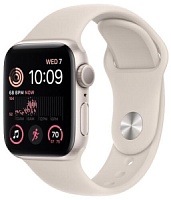 Смарт-часы Apple Watch SE GPS, 44mm Starlight Aluminium Case with Starlight Sport Band