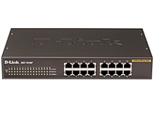 Коммутатор D-Link DES-1016D 16 портов RJ45 10/100Mbps, монтируется в 19" шкафы, 1U