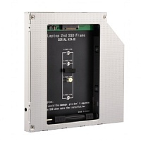 Переходник для hdd/ssd/m.2 Gembird 9,5 mm (optibay, hdd m.2 caddy) SATA/miniSATA (SlimSATA) для подключения SSD M.2