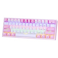 Клавиатура игровая механическая проводная Redragon Fizz Rainbow USB, розовый [70672]