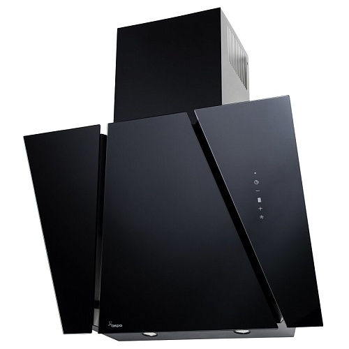 Вытяжка наклонная AKPO WK-9 Cetias 90 Inox/Black Glass (1100 м³/ч / 111 Вт / 2 LED лампы по 2 Вт / ширина - 90 см / чёрное стекло)-0