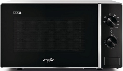 Микроволновая печь Whirlpool MWP 103 SB (20 л, 700 Вт, переключатели поворотный механизм, гриль, серебристый/черный)