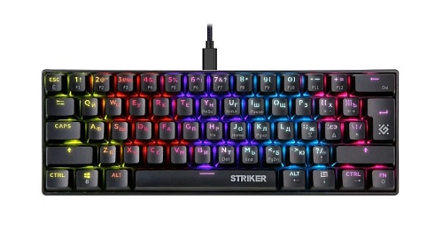 Клавиатура игровая механическая проводная Defender STRIKER GK-380L, USB, черный