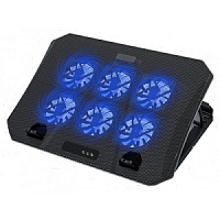 Подставка для ноутбука с охлаждением KS-is Megxie (KS-513) для игровых ноутбуков с диагональю до 17,3 дюймов, Black с RGB подсветкой