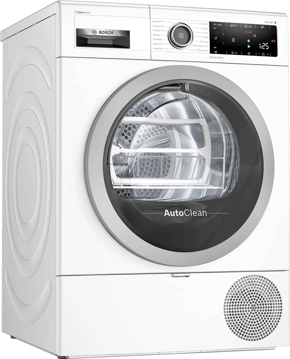 Сушильная машина с тепловым насосом Bosch WTX8HKB9SN (Serie8 / 61,3см / 9кг / AutoDry / IronAssist / AllergyPlus / Auto Clean / Home Connect / А++)