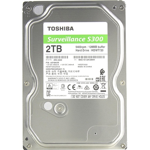 Жесткий диск  2000Gb Toshiba  128Mb SATA HDWT720UZSVA/HDKPB04Z0A01 SURVEILLANCE  для систем наблюдения 