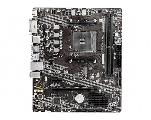 Материнская плата MSI A520M-A PRO [AM4, AMD A520, 2xDDR4, 1xM2, 4xSATA, HDMI+DVI, Micro-ATX]