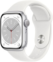 Смарт-часы Apple Watch Series 8 41mm Silver Aluminium Case with White Sport Band M/L