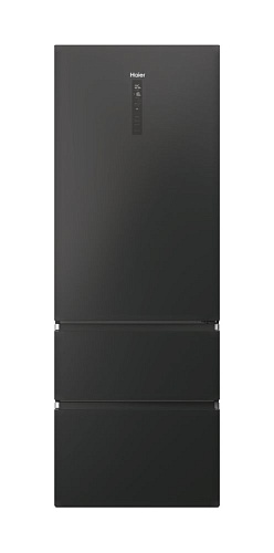 Холодильник трехдверный Haier HTW7720ENPT (Объем - 483 л / Высота - 200,6 см / Ширина - 70 см /  A++ / Чёрный / No Frost)