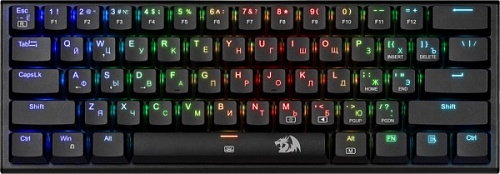 Клавиатура проводная Redragon Anivia RGB, механическая Outemu Red, USB, 1.8м., черная