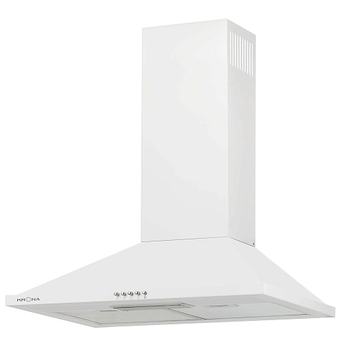 Вытяжка каминная KRONA BELLA 600 WHITE PB (633 м³/ч / 110 Вт / Галогенная лампа 1x28 Вт / ширина - 60 см / белый / металл)-0