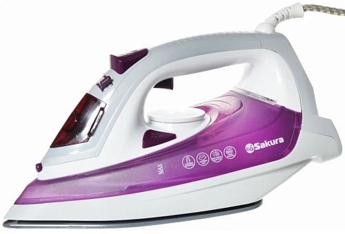 Утюг Sakura SA-3060CWP (2400 Вт/ подошва - керамика/ паровой удар/ 1,8 м)-0