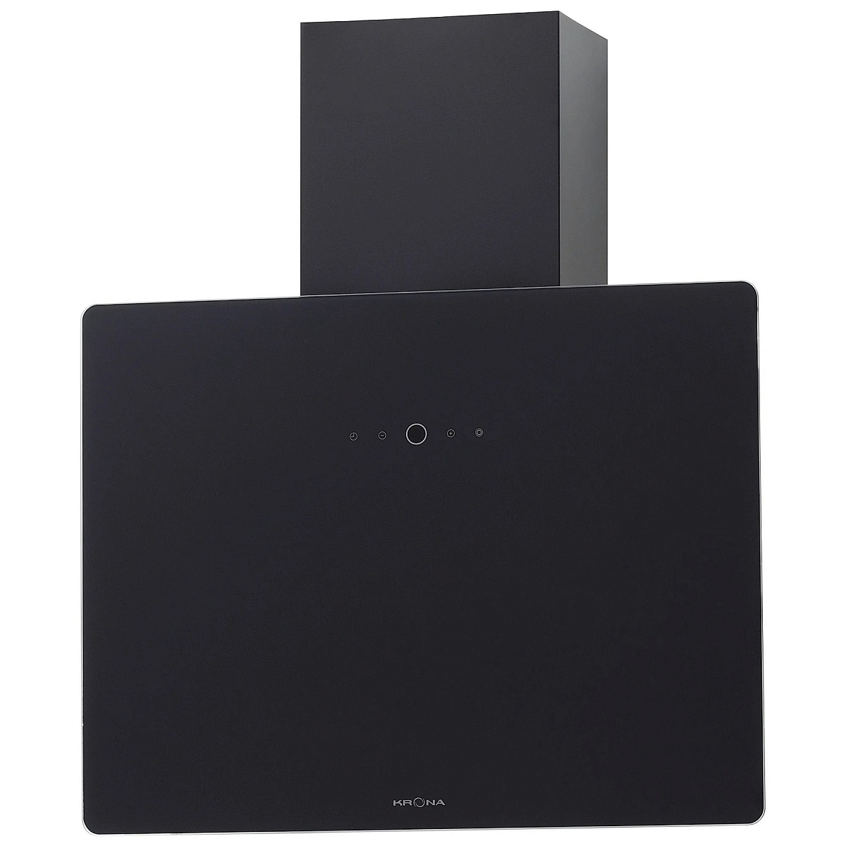 Вытяжка наклонная KRONA AURA 600 black S (1100 м³/ч / 80 Вт / LED освещение 2x2 Вт / ширина - 53.8 см / чёрный / металл+стекло)