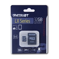 Память micro Secure Digital Card  32Gb class10 PATRIOT / +адаптер [PSF32GMCSDHC10]