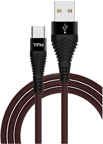 Кабель TFN FORZA USB Type-C - USB, плетеный, 3A, 1 метр, черный (TFN-CFZUSBCUSB1MBK)