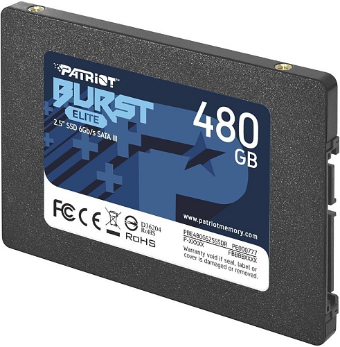 жесткий диск ssd 480gb patriot burst elite pbe480gs25ssdr tbw 400tb в интернет магазине “Сохо”: цены, описание,