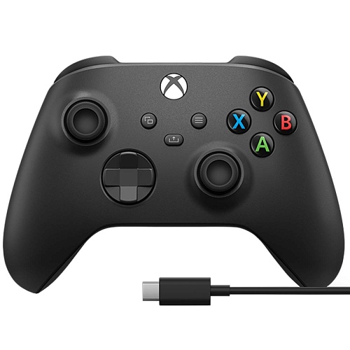 Геймпад Microsoft Xbox Wireless Controller чёрный + кабель USB type-C (1V8-00008)