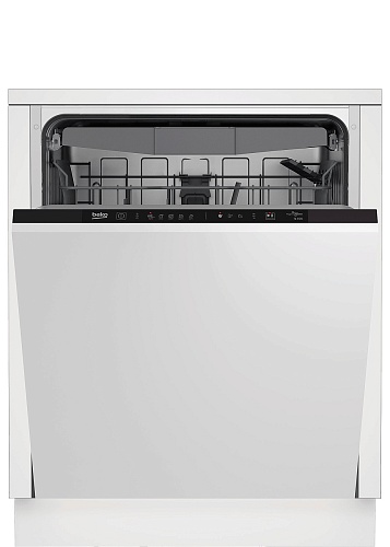 Машина посудомоечная встраиваемая 60 см Beko BDIN15360 (13 комплектов / 3 полки / расход воды - 12,9 л / Луч на полу / А++)