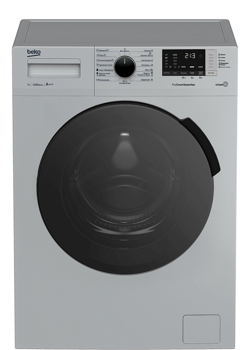 Стиральная машина Beko RSPE78612S (49см / 7кг / 1200об / пар SteamCure™ / OptiSense® / Инверторный мотор ProSmart™ / A+++)
