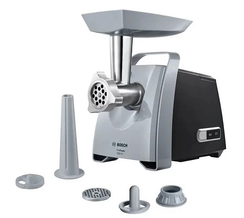 Мясорубка Bosch MFW45120 (1600 Вт/ 2,7 кг/мин/ 3 насадки/ реверс/ черный)