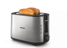 Тостер Philips HD2650/90 (950 Вт/ тостов - 2/ подогрев, размораживание, решетка для подогрева булочек, поддон для крошек/ серебристый)
