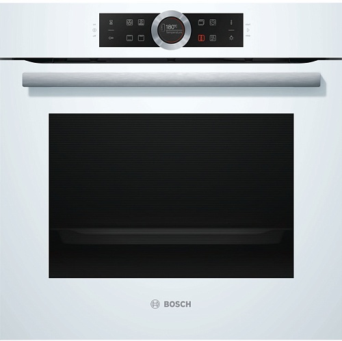 Духовой шкаф Bosch HBG632BW1S (Serie8 / 71 л / до 300 °C / белое стекло / Гриль / EcoClean (задняя стенка) / SoftClose / A+)