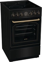 Плита электрическая Gorenje GECS5B70CLB (Classico / Черный / духовка - 70 л / 4 конфорки (1700/1200/1200/1800Вт) / AquaClean / Мощность - 9,201 кВт) Чёрный