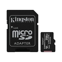 Память micro Secure Digital Card 256Gb class10 Kingston Canvas Select Plus 100R CL10 UHS-I Card + SD Adapter [SDCS2/256GB]