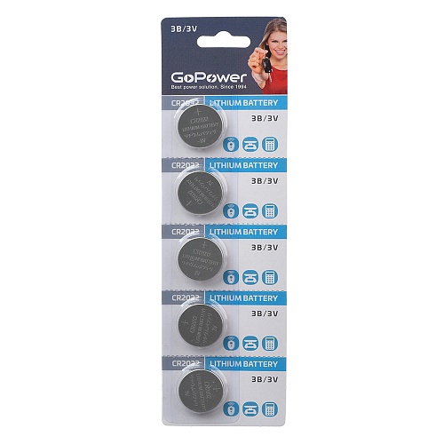 Батарейка BL1 GoPower CR2032 BL5 Lithium 3V (100) 2032GoP (цена за 1шт)