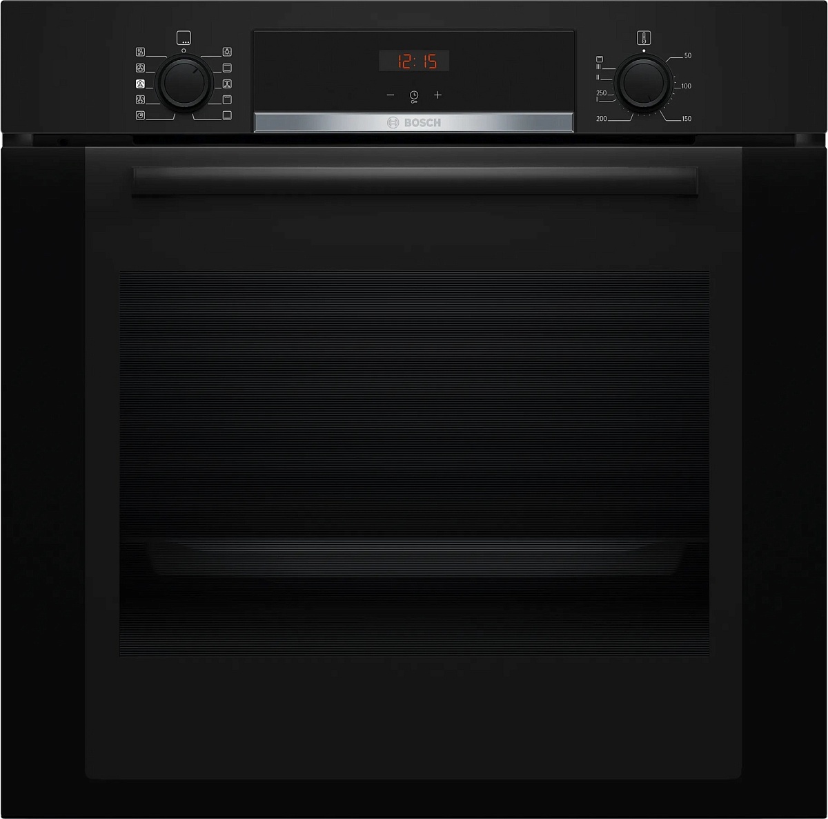 Духовой шкаф с добавлением пара Bosch HRA334EB1 (Serie 4 / 71 л / до 275 °C / Чёрное стекло / Гриль / Телескоп. напр. (x1) / EcoClean Direct / A)