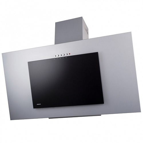 Вытяжка наклонная AKPO WK-4 Nero Eco 90 Grey/Black glass (850 м³/ч / 115 Вт / LED освещение 2x2 Вт / ширина - 90 см / чёрное стекло + серый металл)-0