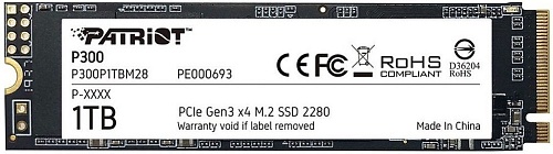 Жесткий диск SSD M.2 1TB Patriot P300 M2 Gen3x4 PCIe  R2100/W1650Mb/s P300P1TBM28 320 TBW
