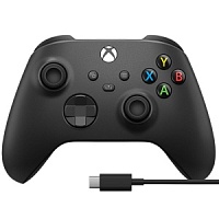 Геймпад Microsoft Xbox Wireless Controller чёрный + кабель USB type-C (1V8-000015)