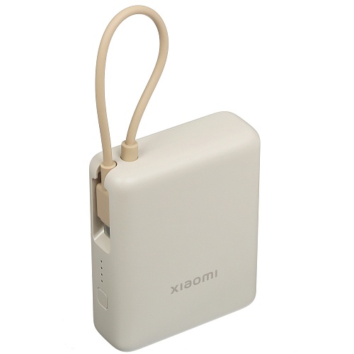 Портативная батарея Xiaomi Power Bank 33W 10000mAh, встроенный кабель, бежевая (BHR9333GL)
