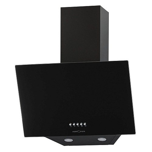 Вытяжка наклонная KRONA HELGA 500 black PB (950 м³/ч / 100 Вт / LED освещение 2x1 Вт / ширина - 49.6 см / чёрный / стекло)-0