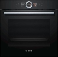 Духовой шкаф-пароварка Bosch HSG636BB1 (Serie8 / чёрный / Термощуп / EcoClean / TFT-дисплей / SoftClose/ 4D-HotAir / Пар)