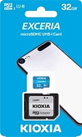 Память micro Secure Digital Card  32Gb class10 KIOXIA (Toshiba) / с адаптером SD [LMEX1L032GG2]
