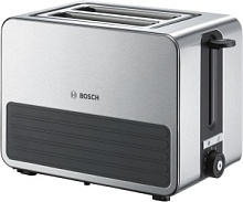 Тостер Bosch TAT7S25 (1050 Вт/ тостов - 2/ подогрев, размораживание, решетка для подогрева булочек, поддон для крошек/ серебристый)