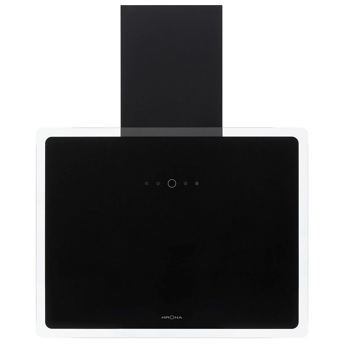 Вытяжка наклонная KRONA AURA 600 FRAME black S (1100 м³/ч / 80 Вт / LED освещение 2x2 Вт / ширина - 53.8 см / чёрный / металл+стекло)