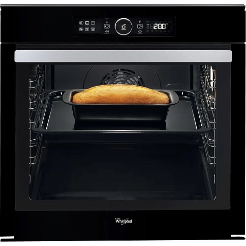 Духовой шкаф Whirlpool AKZM 8480 NB (73 л / до 250 °C / Чёрный, стекло / Пиролиз / Гриль / Телескоп. напр. / сенсорный экран / SoftClosing / A+)