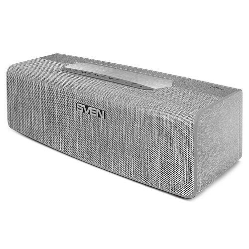 Беспроводная портативная колонка SVEN PS-195 / 16W / microSD / USB / NFC / Bluetooth / Батарея 2400mAh / Серый / материал - пластик