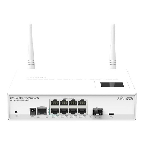 Коммутатор Mikrotik RouterBoard CRS109-8G-1S-2HnD-IN с WiFi беспроводной сетью 