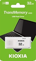 Память USB2.0 Flash Drive  32Gb KIOXIA (TOSHIBA) U202 WHITE [LU202W032GG4]