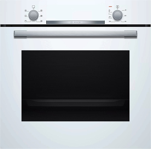 Духовой шкаф Bosch HBA530BW0S (Serie2 / 71 л / до 275 °C / Белое стекло / Гриль / съемные направляющие / EcoClean (задняя стенка) / A)-0