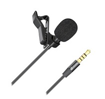 Микрофон Oklick MP-M400 3м, крепление на одежду, черный
