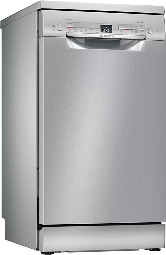 Машина посудомоечная отдельностоящая узкая Bosch SPS2XMI04E (Serie2 / 10 комплектов / Home Connect / Таймер / DuoPower /AquaStop / Серая)