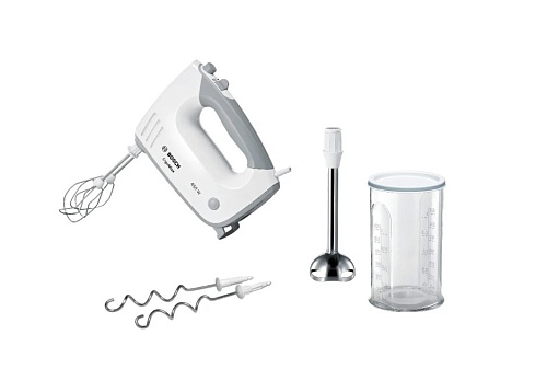 Миксер Bosch MFQ36470 (450Вт/ ручной/ скоростей 5/ корпус пластик/ насадок 3/ турборежим/ белый)